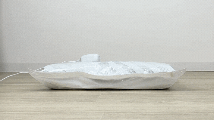 透明な袋の圧縮アニメーションGIF