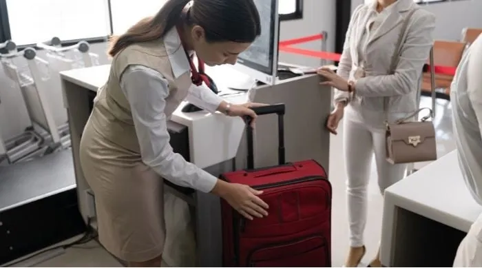 空港のチェックインカウンターの画像