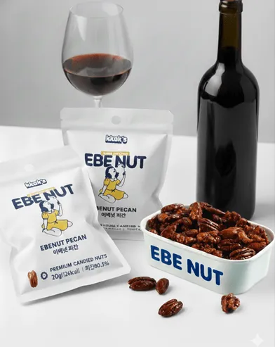 ワインと一緒に並べられたEBE NUT