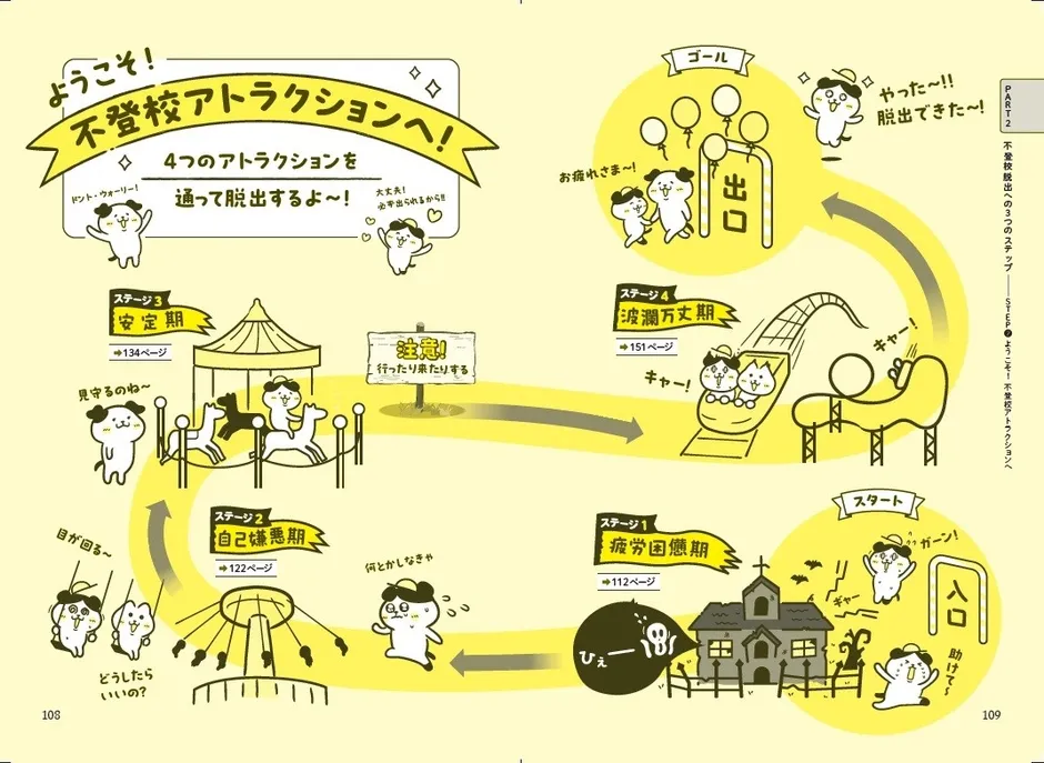 不登校アトラクションのイラスト