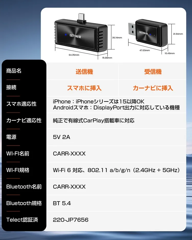 製品の仕様詳細