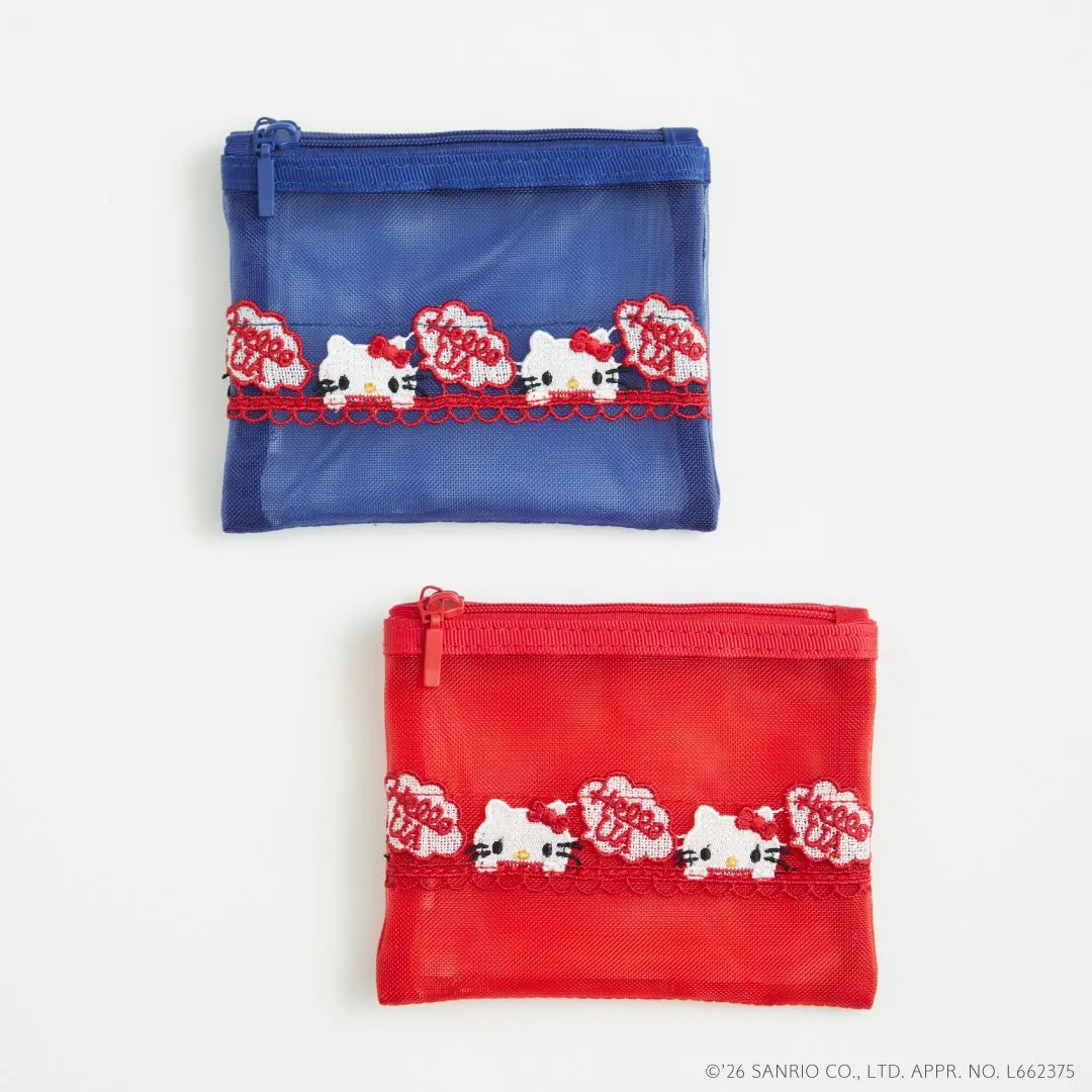 青と赤のポーチ