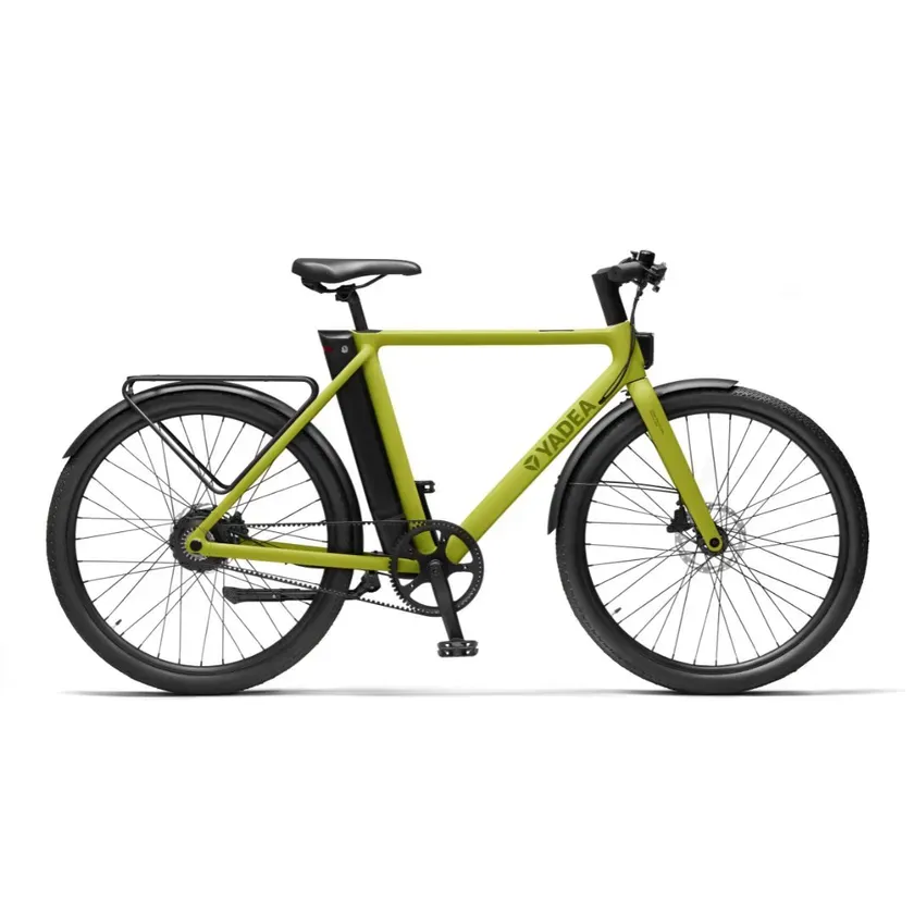 グリーンの電動アシスト自転車