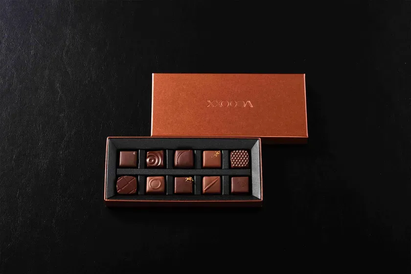 XXOCOAのチョコレート10個入りボックス