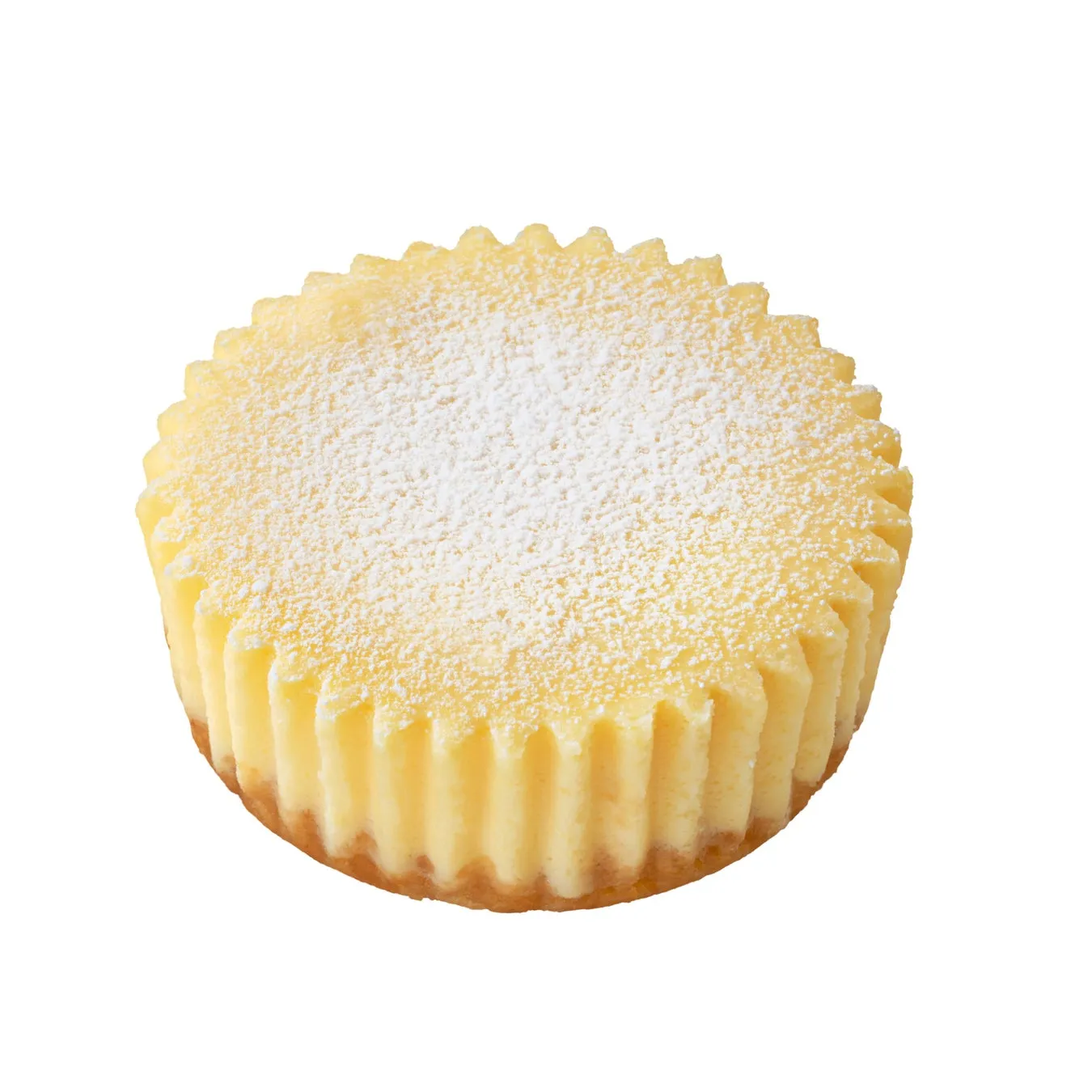 粉砂糖のかかったチーズケーキの画像