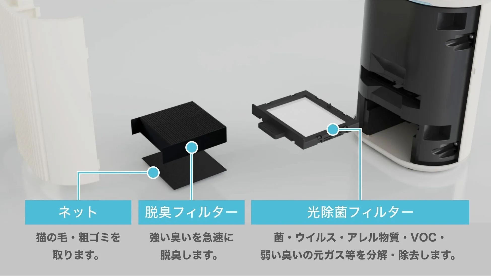 空気清浄機のフィルター構造