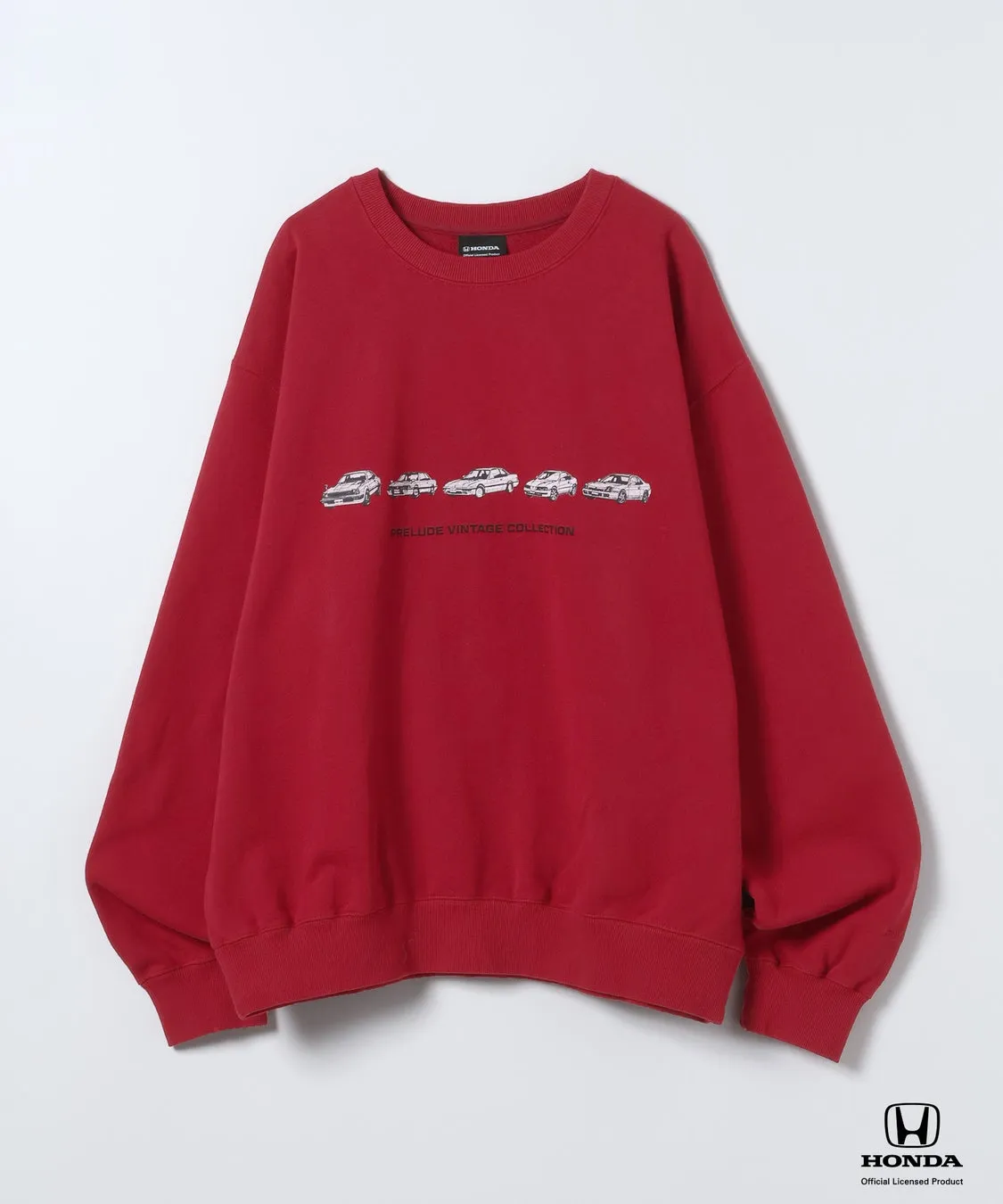 赤色のホンダプレリュードヴィンテージコレクションのトレーナー