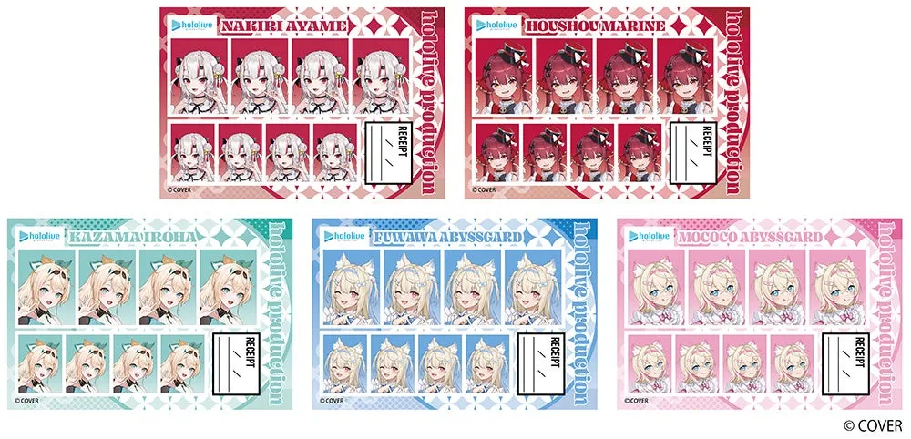 ホロライブのキャラクターのイラストが描かれたカードの画像