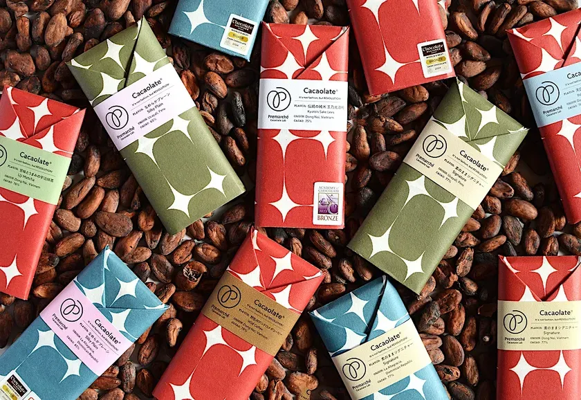 様々なチョコレートバーが並ぶ様子