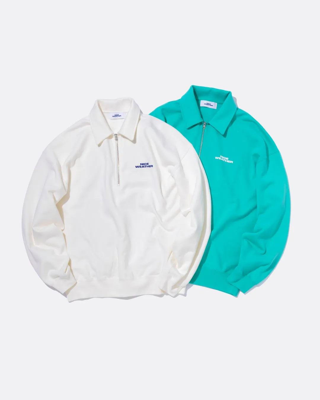 ハーフジップスウェット