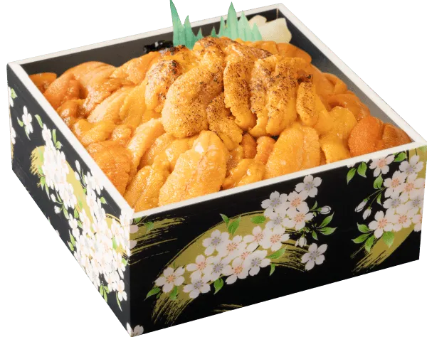 ウニがたっぷり乗ったお弁当