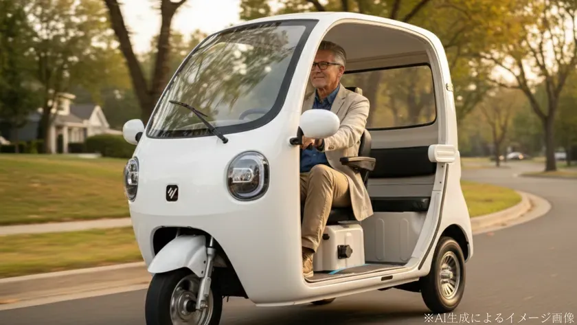 高齢男性が運転するビベルCOCO