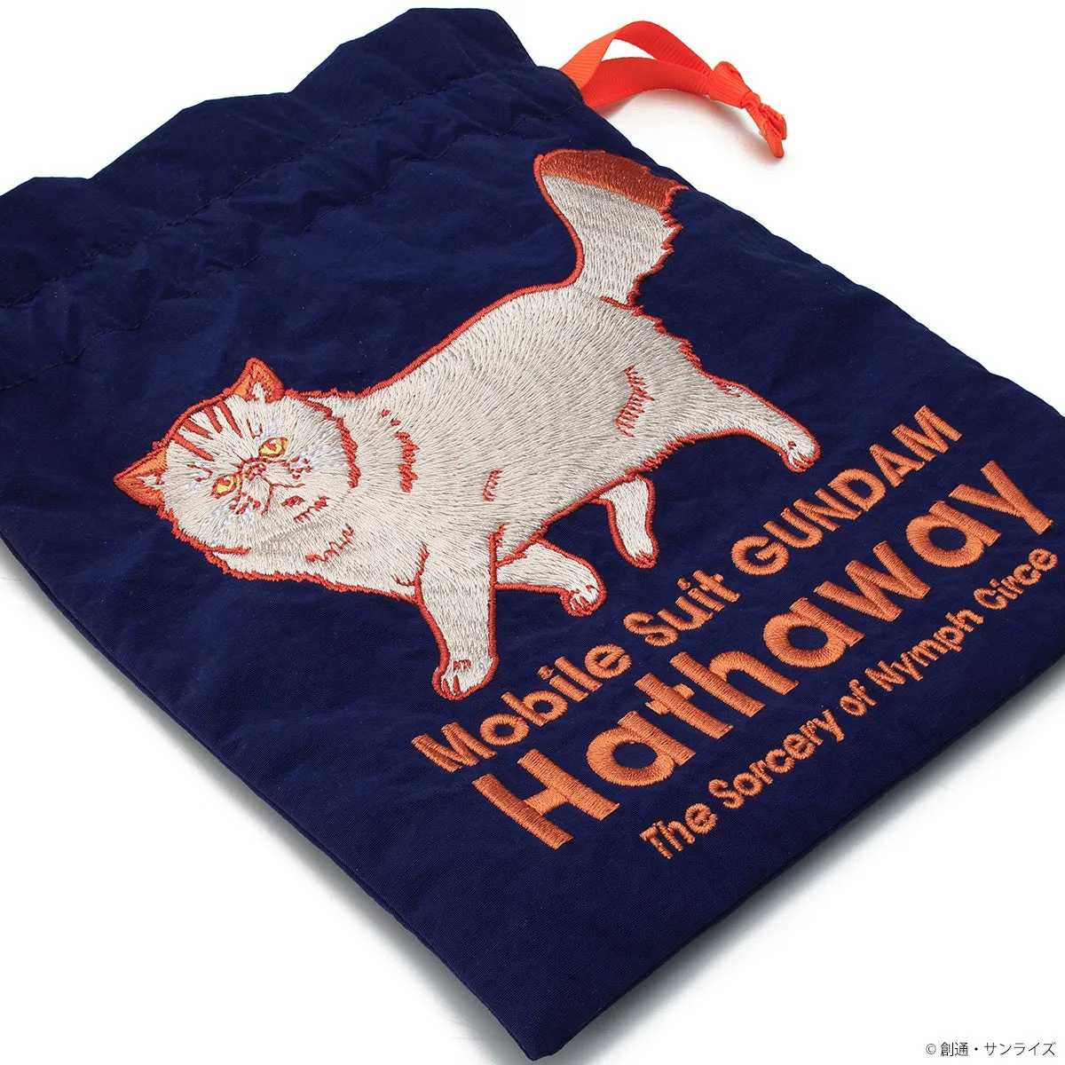 紺色の巾着袋（猫）