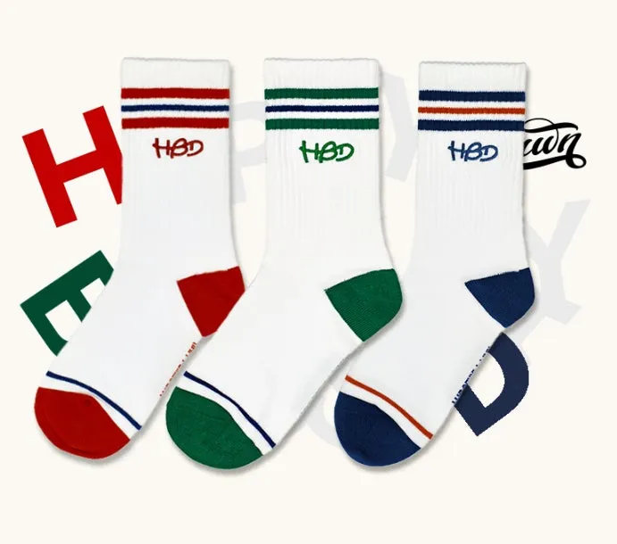HBDロゴ入りのオリジナルソックス