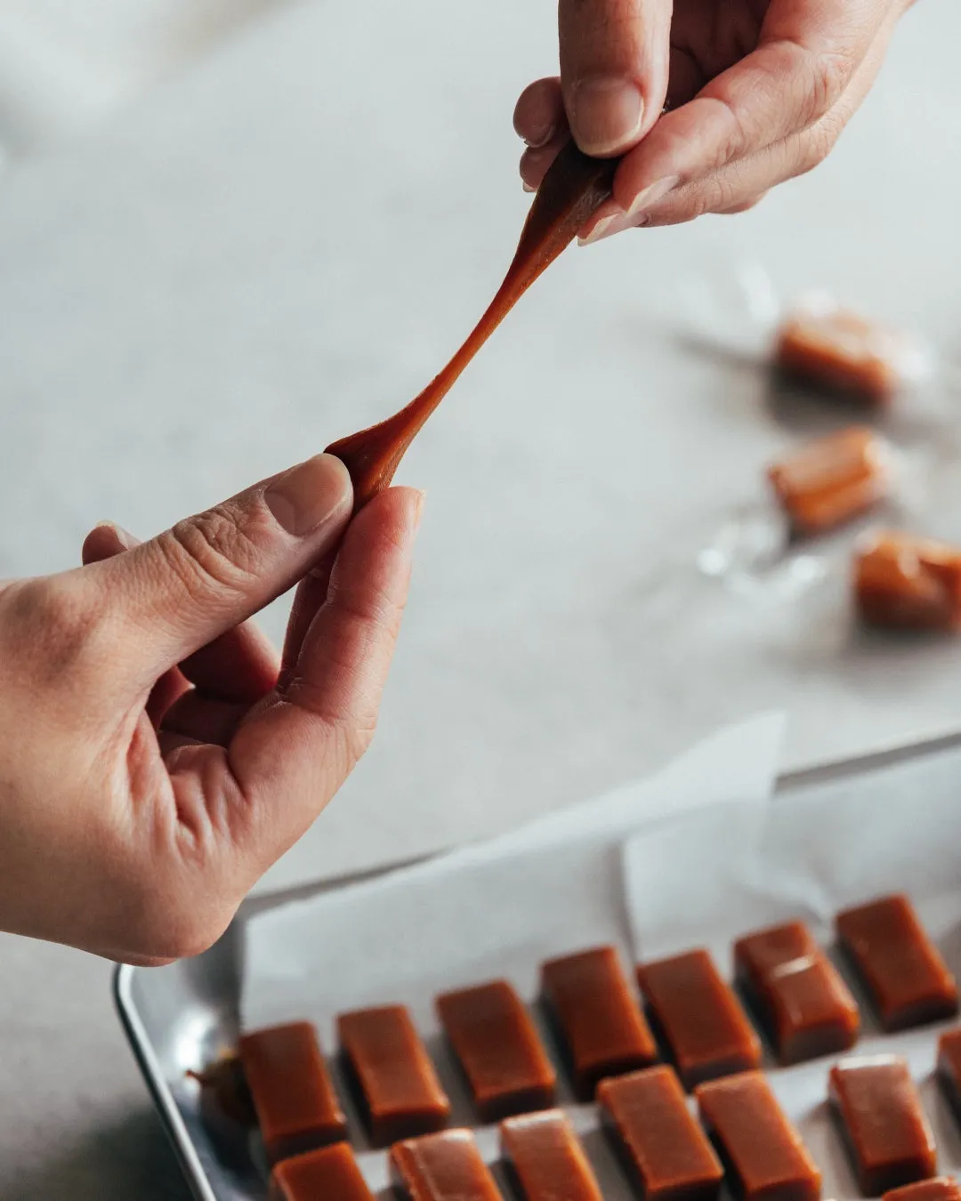 キャラメルのアップと断面