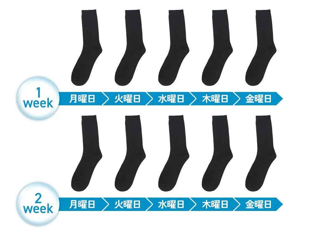 1週間分の曜日と、それに対応するIGRESSの靴下のイラスト