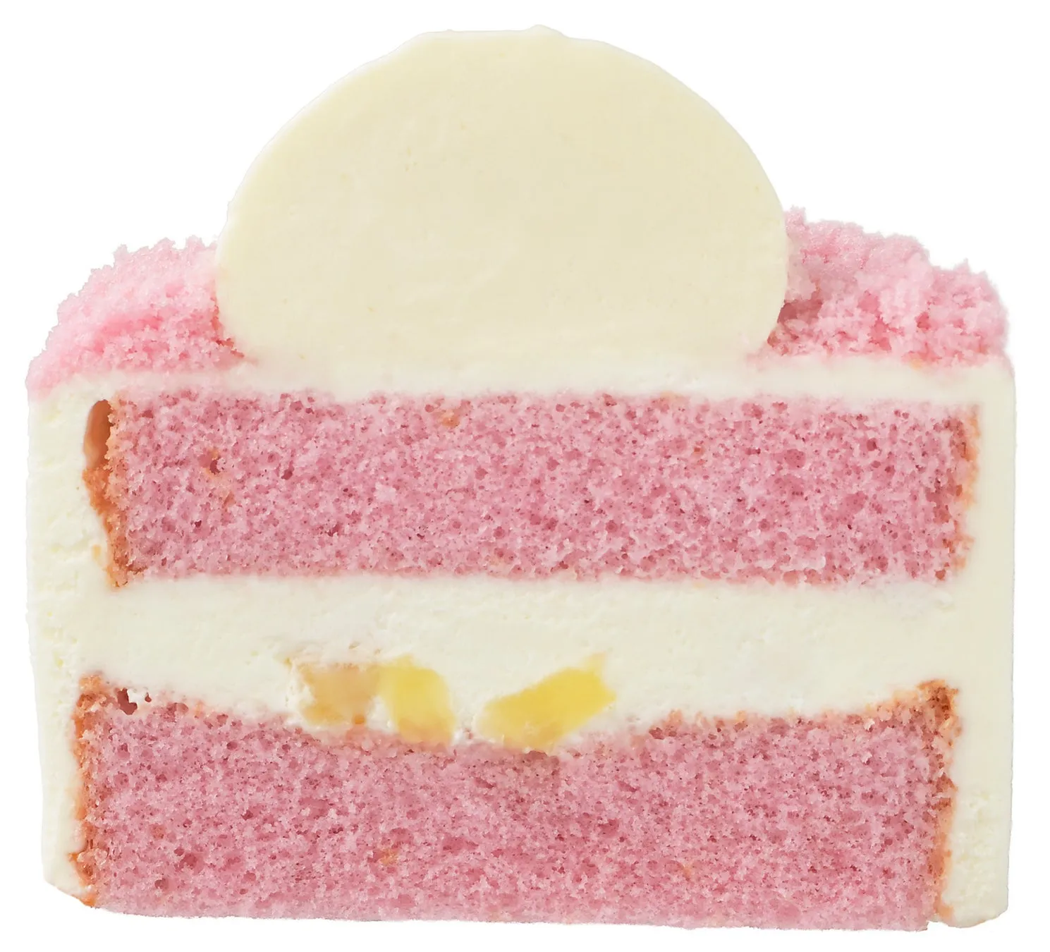ピンク色のケーキの断面図