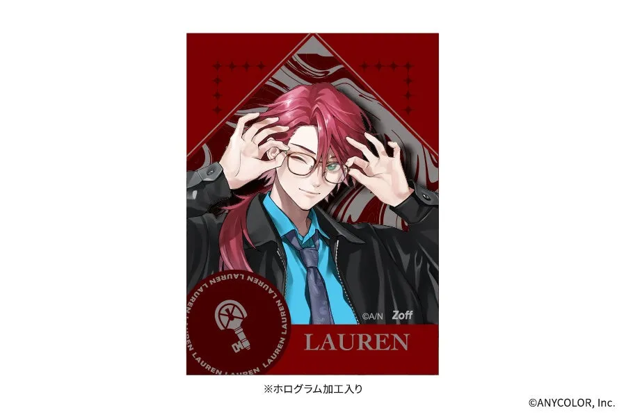 LAURENのイラスト(眼鏡、背景のロゴ)