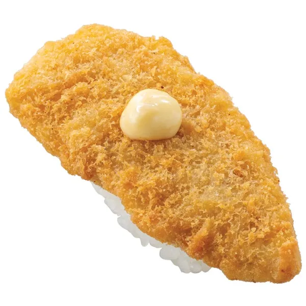 魚のフライがご飯に載った写真